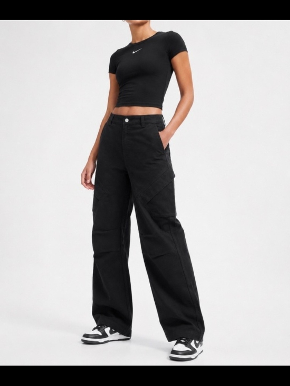 NWT Jordan Chicago 24 Women's Wide Leg Cargo Pants XS Black